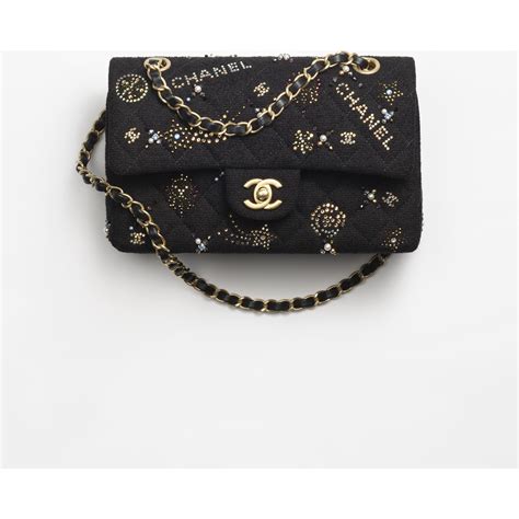 chanel black caviar gold|Small classic handbag, Grained calfskin & gold.